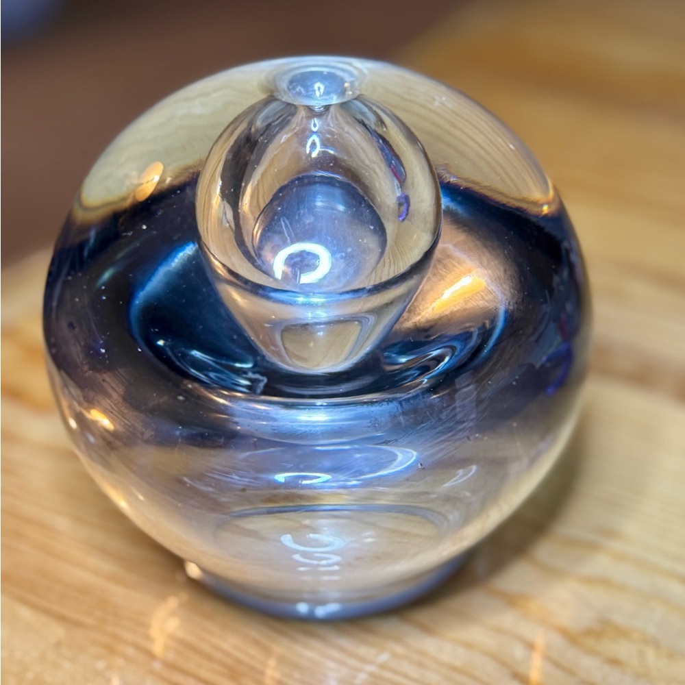 90’s Vintage Elegant Glass Candle Holder with Bubble Accent